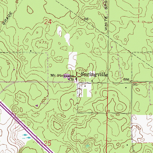 Topographic Map of Mount Pleasant Church, FL