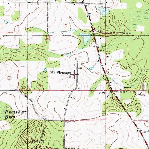 Topographic Map of Mount Pleasant Church, FL