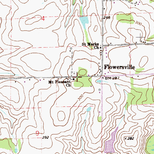 Topographic Map of Mount Pleasant Church, FL