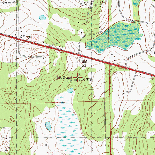 Topographic Map of Mount Sinai Church, FL