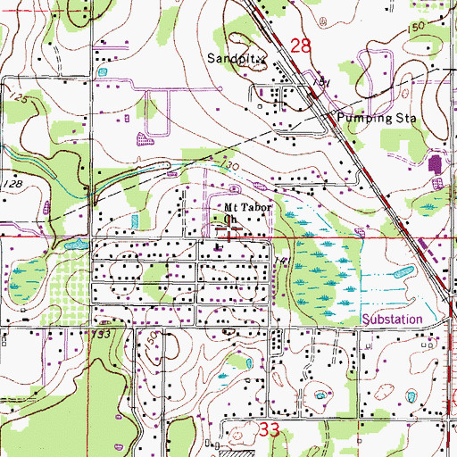 Topographic Map of Mount Tabor Church, FL