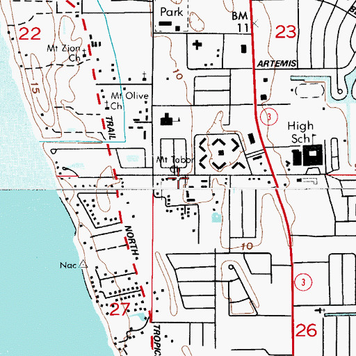 Topographic Map of Mount Tabor Church, FL