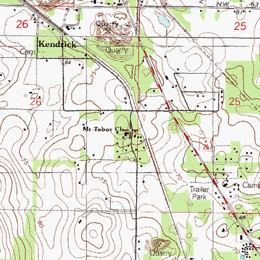 Topographic Map of Mount Tabor AME Church, FL