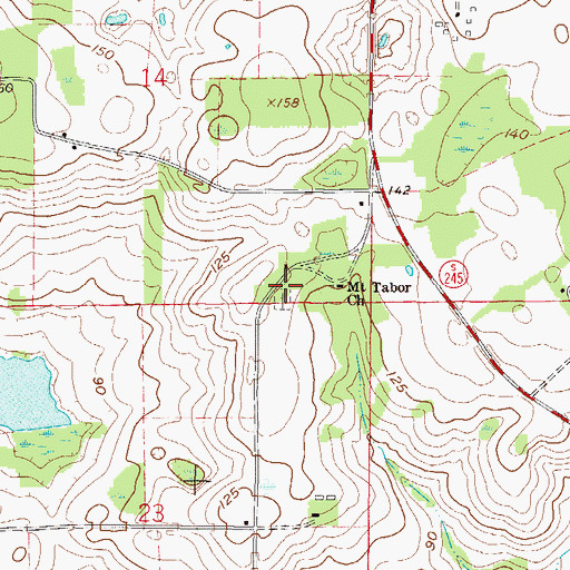Topographic Map of Mount Tabor Church (historical), FL