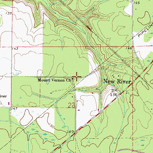 Topographic Map of Mount Vernon Church (historical), FL