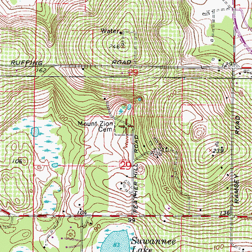 Topographic Map of Mount Zion Cemetery, FL