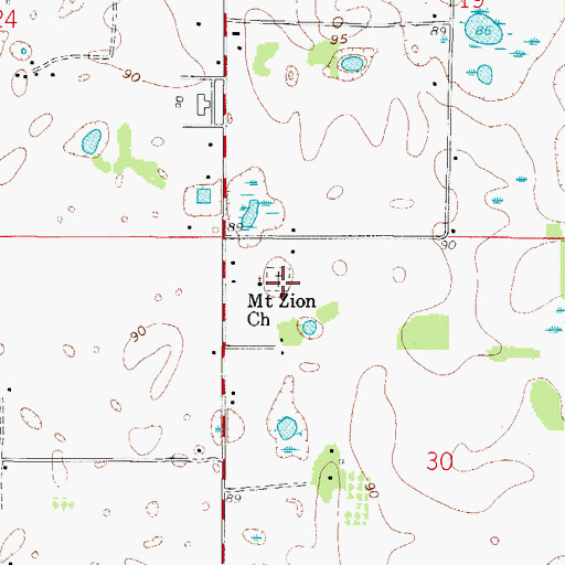 Topographic Map of Mount Zion Church (historical), FL