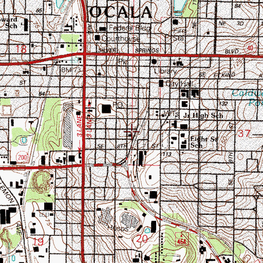 Topographic Map of Mount Zion AME Church, FL