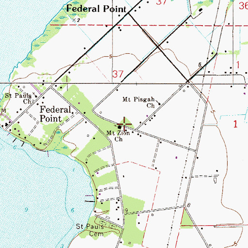 Topographic Map of Mount Zion Church, FL