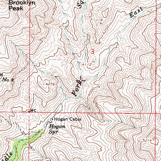 Topographic Map of East Branch Squaw Creek, AZ
