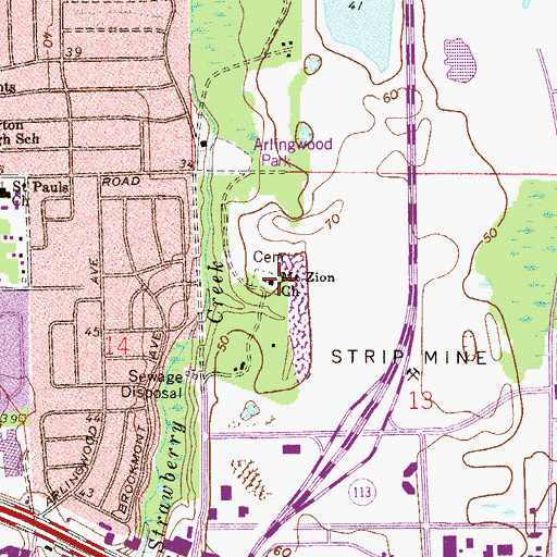 Topographic Map of Mount Zion Church, FL