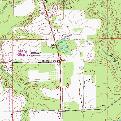 Topographic Map of Mount Zion Church, FL