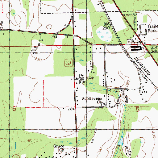 Topographic Map of Mount Zion Church, FL