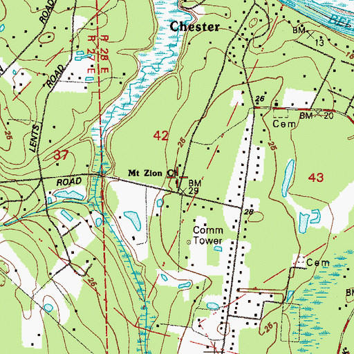 Topographic Map of Mount Zion Church, FL