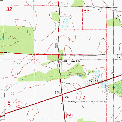 Topographic Map of Mount Zion Church, FL