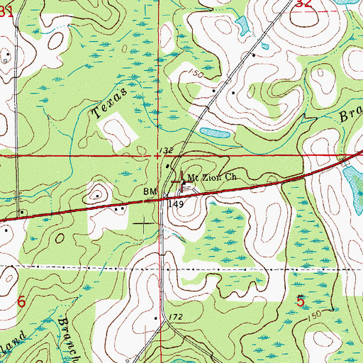 Topographic Map of Mount Zion Church, FL