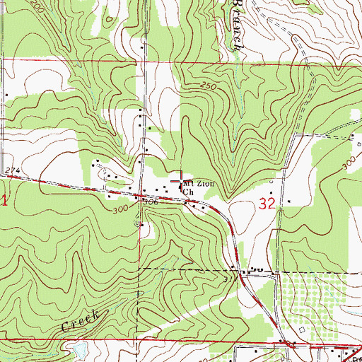 Topographic Map of Mount Zion Church, FL