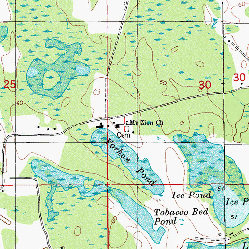 Topographic Map of Mount Zion School, FL