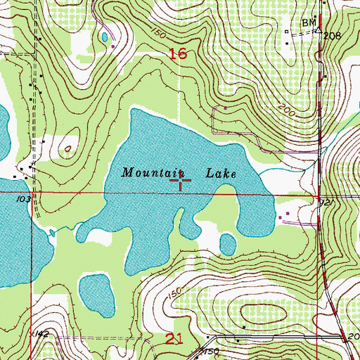 Topographic Map of Mountain Lake, FL