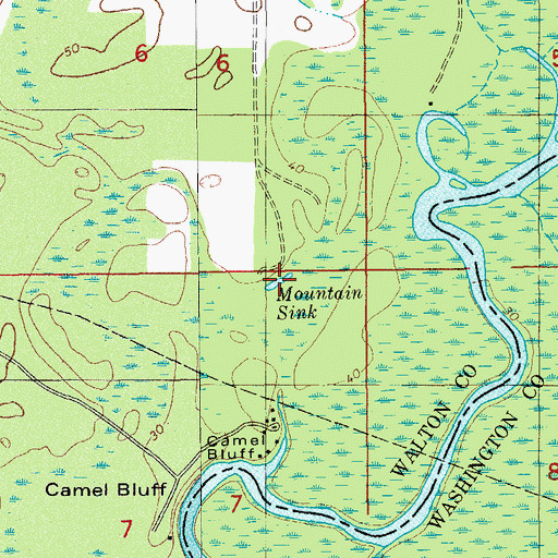 Topographic Map of Mountain Sink, FL