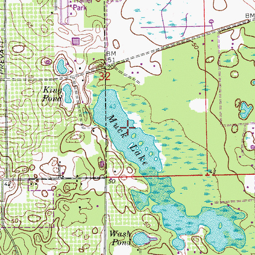 Topographic Map of Muck Lake, FL