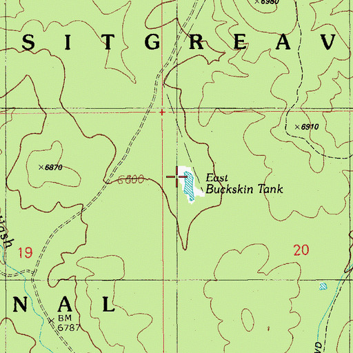 Topographic Map of East Buckskin Tank, AZ