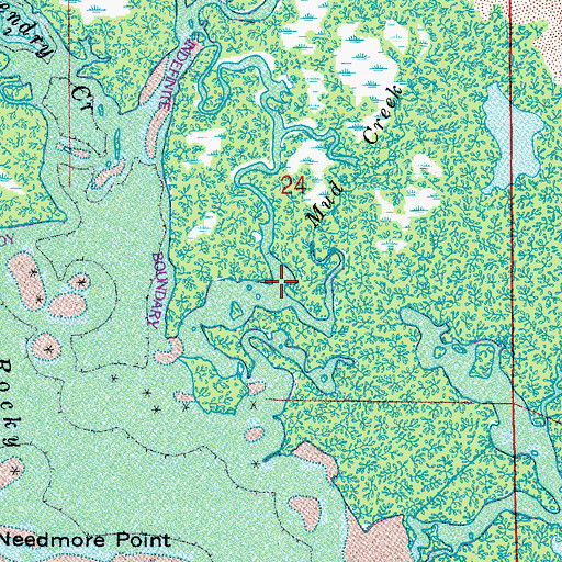 Topographic Map of Mud Creek, FL