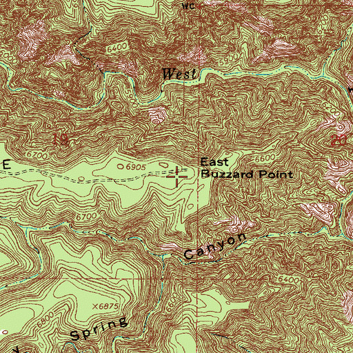 Topographic Map of East Buzzard Point, AZ