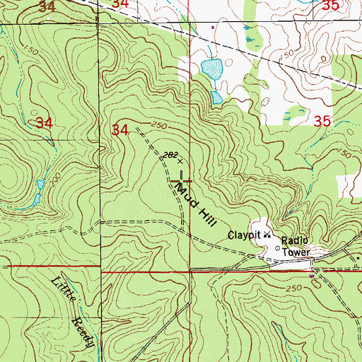 Topographic Map of Mud Hill, FL
