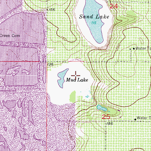 Topographic Map of Mud Lake, FL