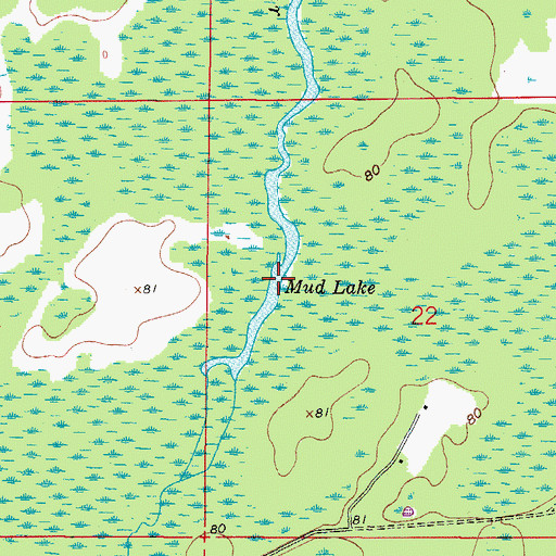 Topographic Map of Mud Lake, FL