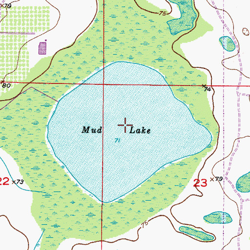 Topographic Map of Mud Lake, FL