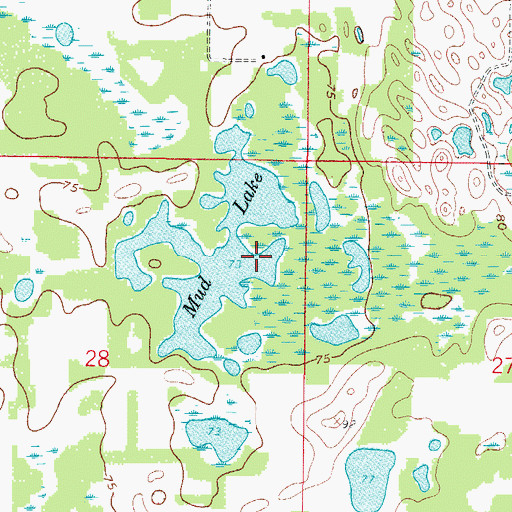 Topographic Map of Mud Lake, FL