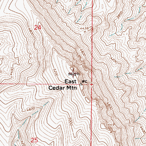Topographic Map of East Cedar Mountain, AZ