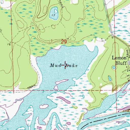Topographic Map of Mud Lake, FL