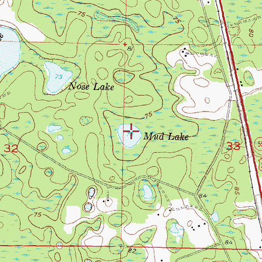 Topographic Map of Mud Lake, FL