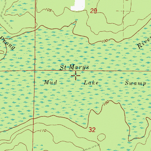Topographic Map of Mud Lake Swamp, FL