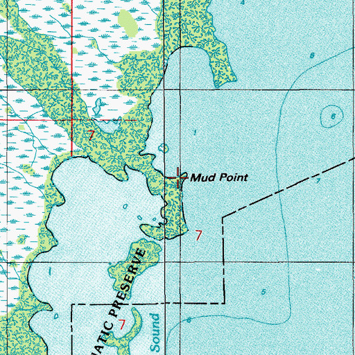 Topographic Map of Mud Point, FL