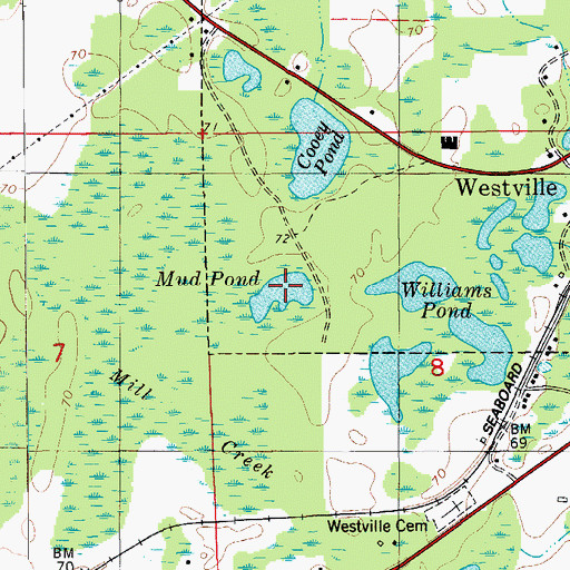 Topographic Map of Mud Pond, FL