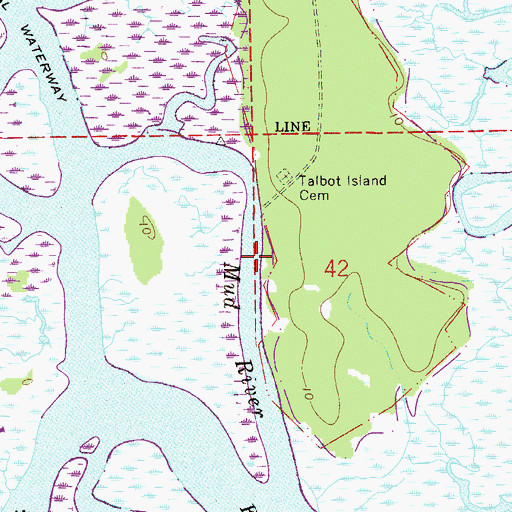 Topographic Map of Mud River, FL