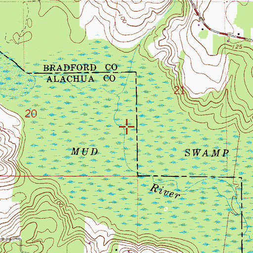 Topographic Map of Mud Swamp, FL