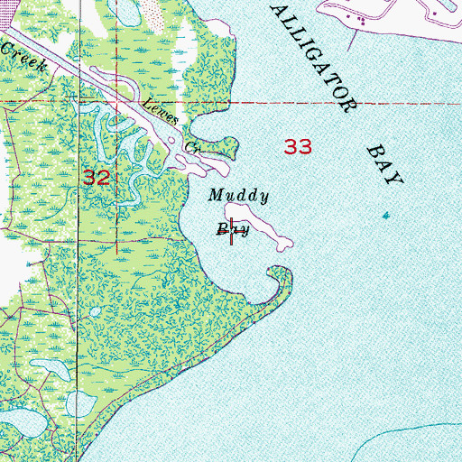 Topographic Map of Muddy Bay, FL