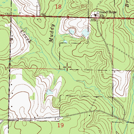 Topographic Map of Muddy Branch, FL