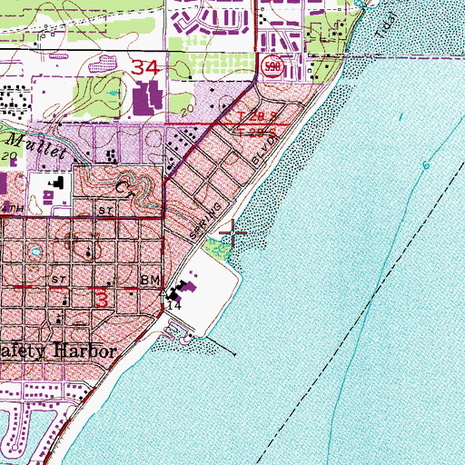 Topographic Map of Mullet Creek, FL