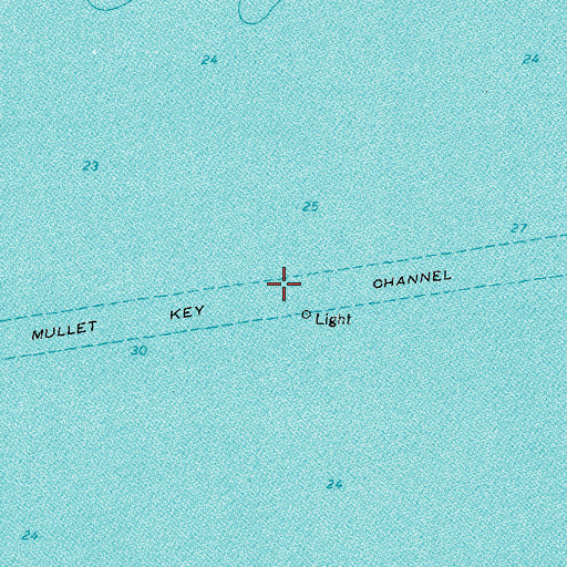 Topographic Map of Mullet Key Channel, FL
