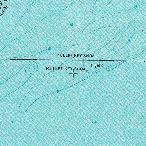 Topographic Map of Mullet Key Shoal, FL