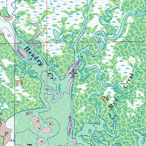 Topographic Map of Mullock Creek, FL
