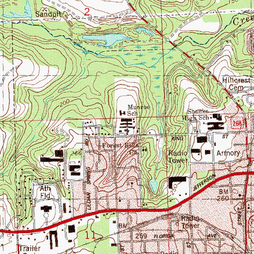 Topographic Map of Munroe School, FL