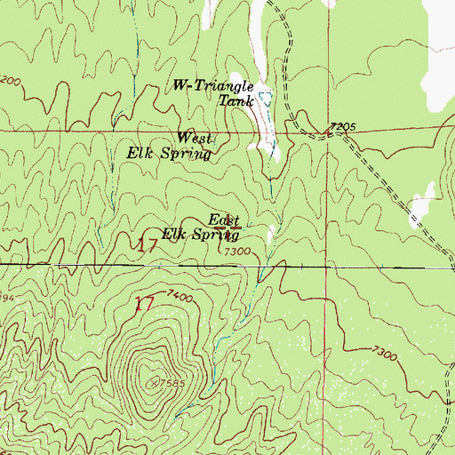Topographic Map of East Elk Spring, AZ