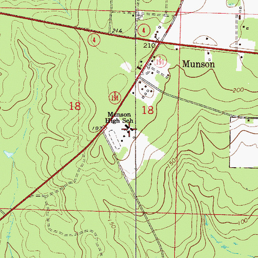 Topographic Map of Munson High School, FL